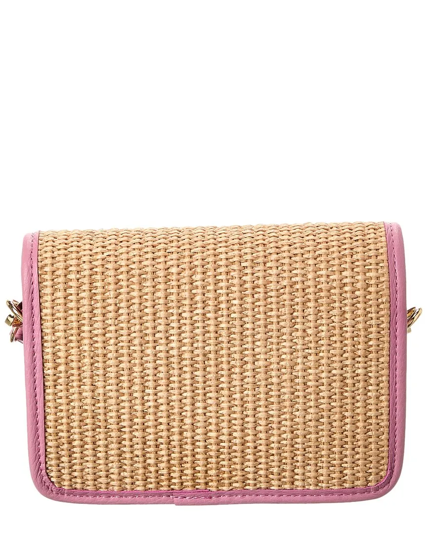 Persaman New York Eva Straw & Leather Crossbody