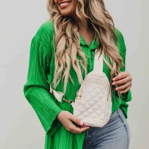 Pinelope Quilted Sling Bag In Bum Bag Cream