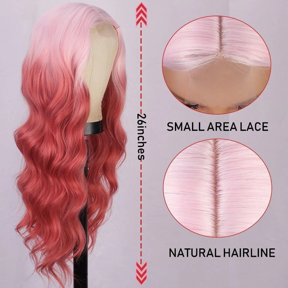 Pink and Red Wig