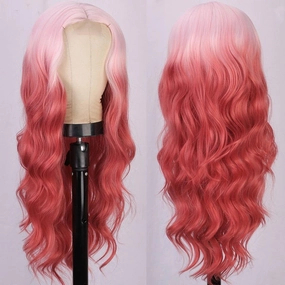 Pink and Red Wig