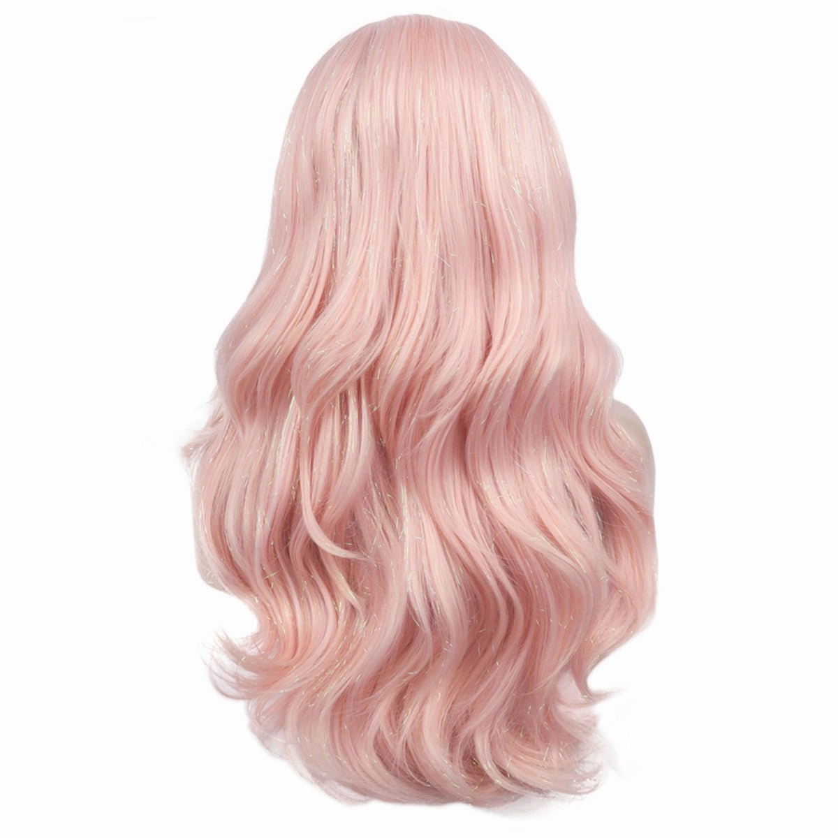 PINK-Tinsel Hair Synthetic Lace Front Wig