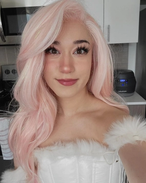 PINK-Tinsel Hair Synthetic Lace Front Wig