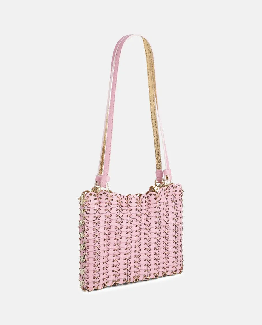 Pink/Gold Structured Shopping Bag