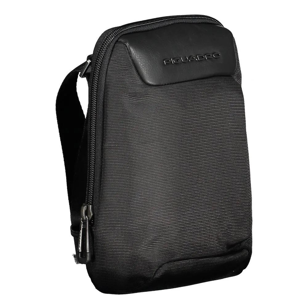 Piquadro Black Recycled Polyethylene Shoulder Bag