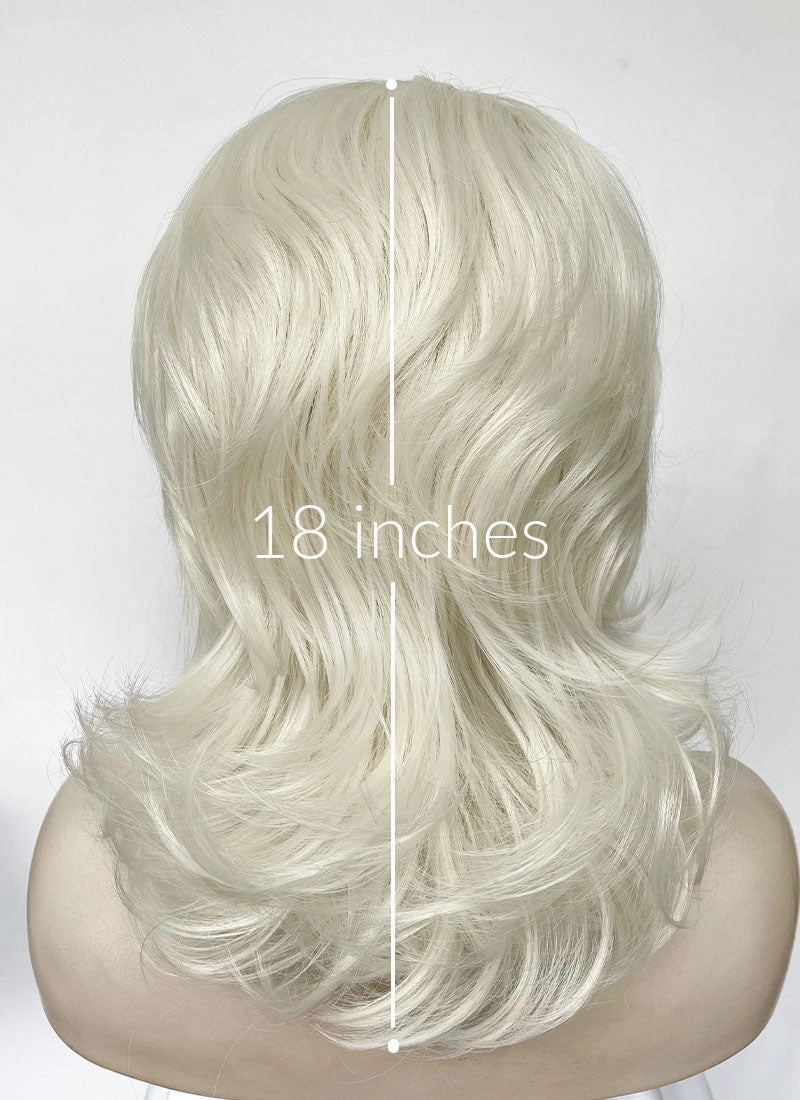 Platinum Blonde Wavy Lace Front Synthetic Wig LF6125