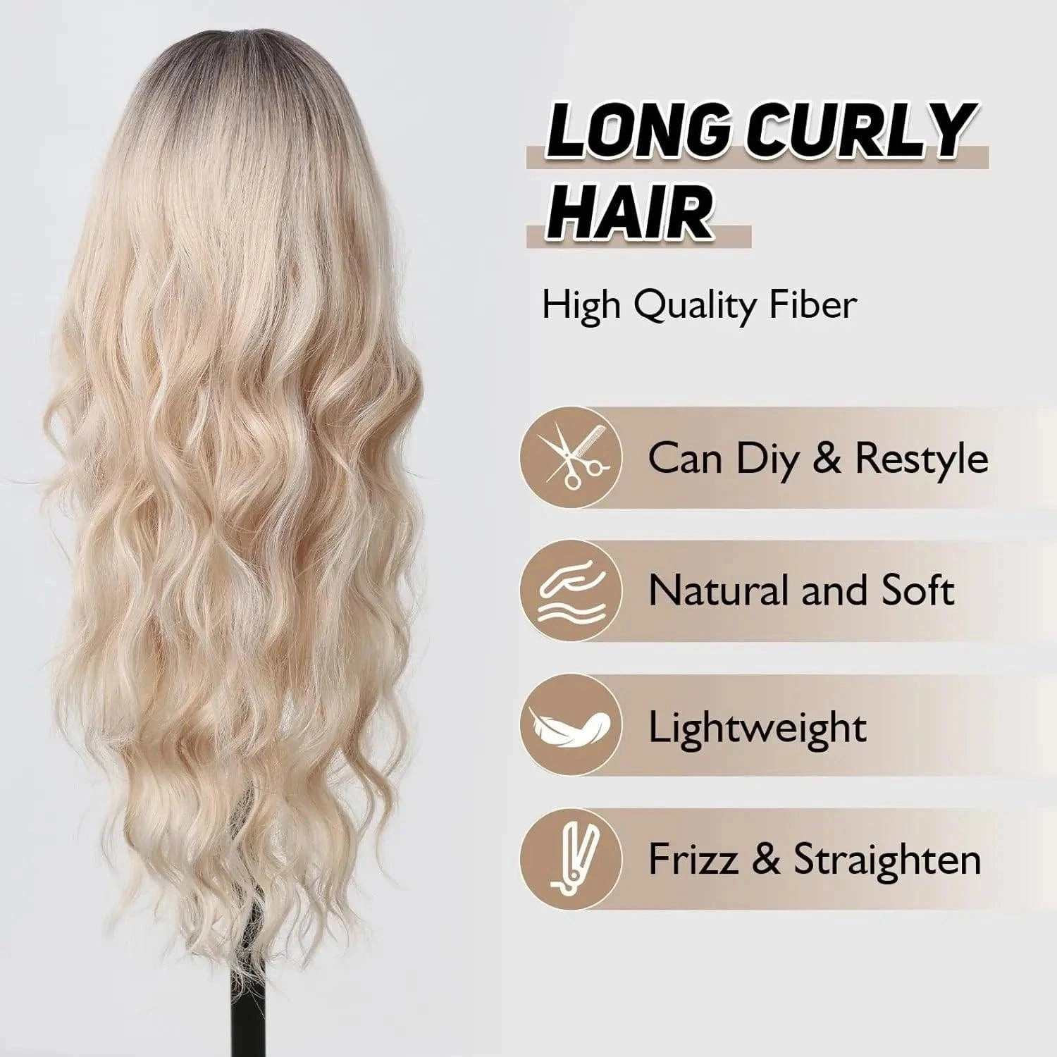 Platinum Blonde Wig with Bangs