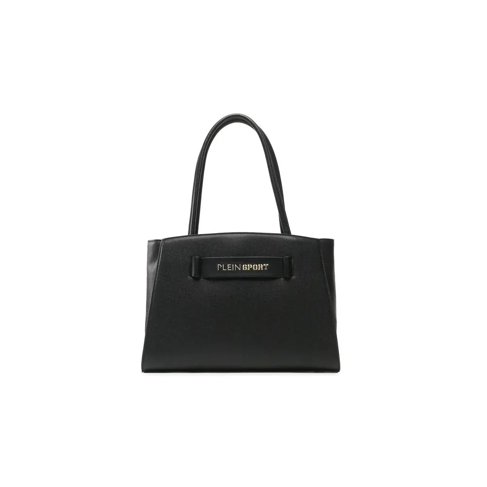 Plein Sport Chic Ebony Tote with  Logo Women's Accent