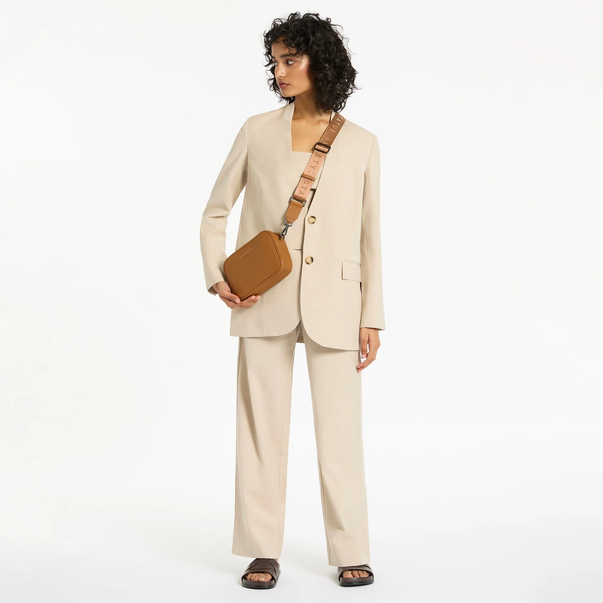 Plunder Bag With Webbed Strap - Camel