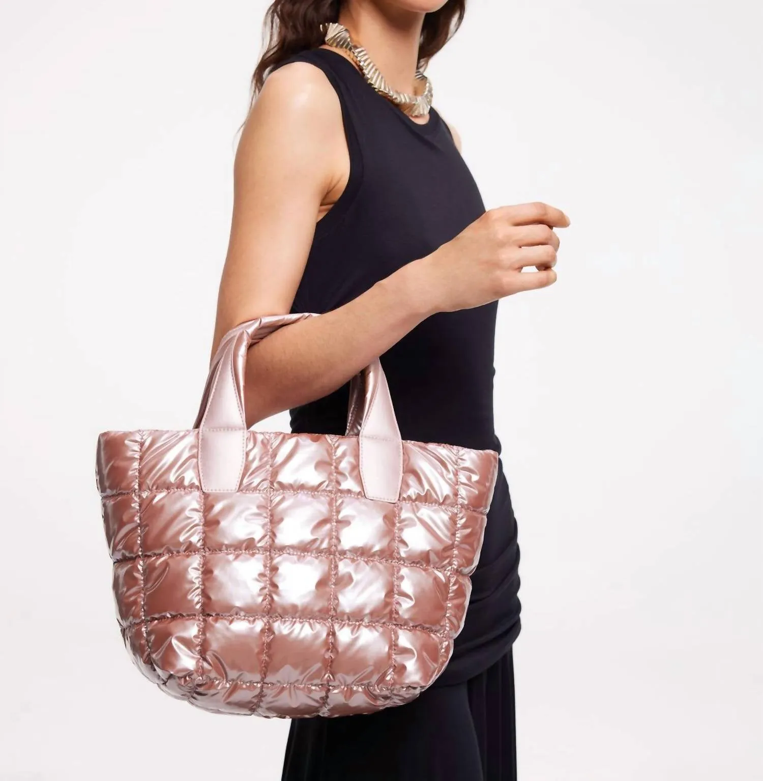 Porter Small Tote Bag In Gin Fizz Metallic