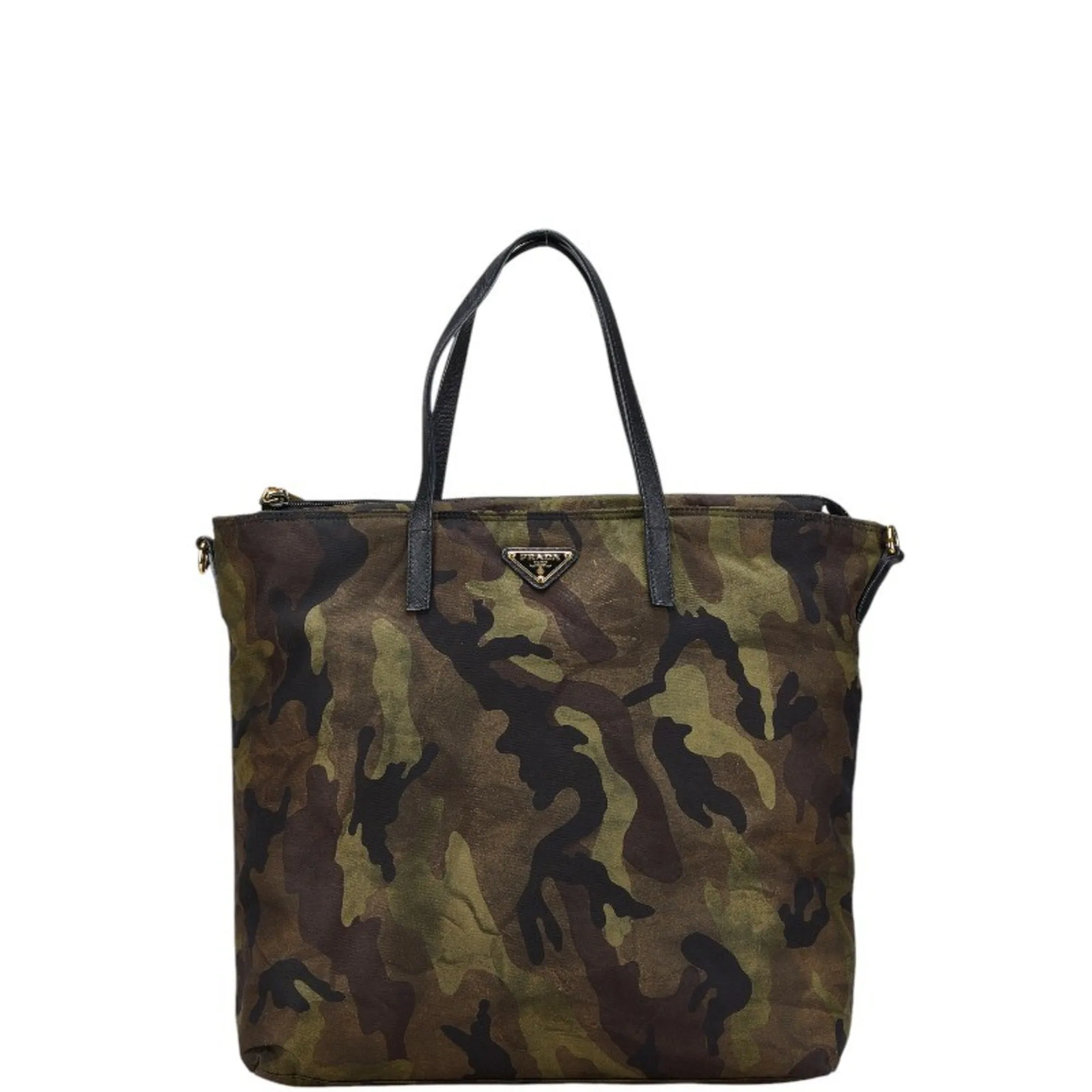 Prada  Nylon Leather Tote Bag (Pre-Owned)