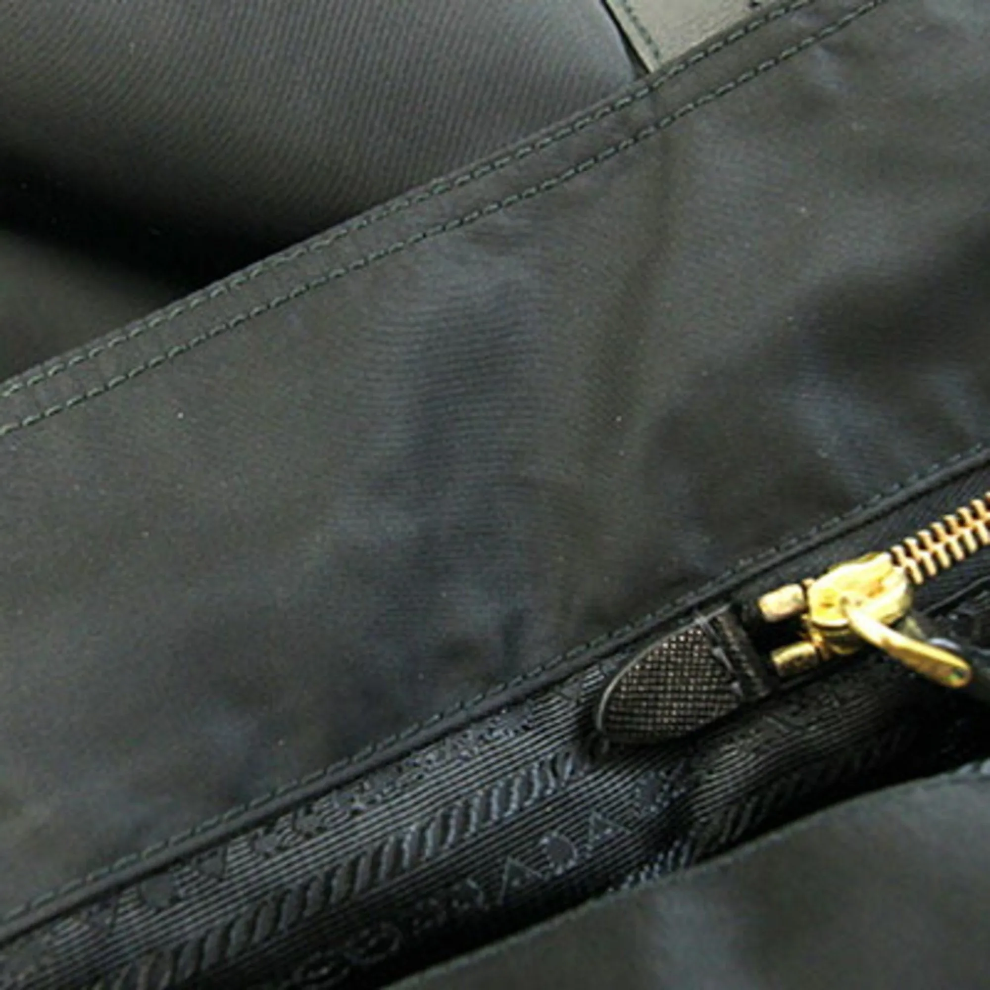 Prada Nylon Leather Tote Bag (Pre-Owned)