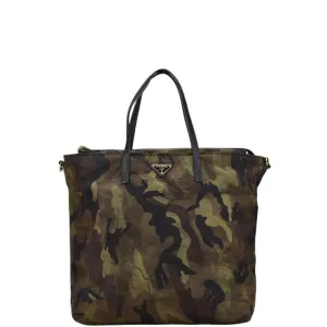 Prada  Nylon Leather Tote Bag (Pre-Owned)