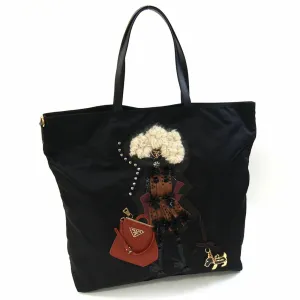 Prada Nylon Leather Tote Bag (Pre-Owned)