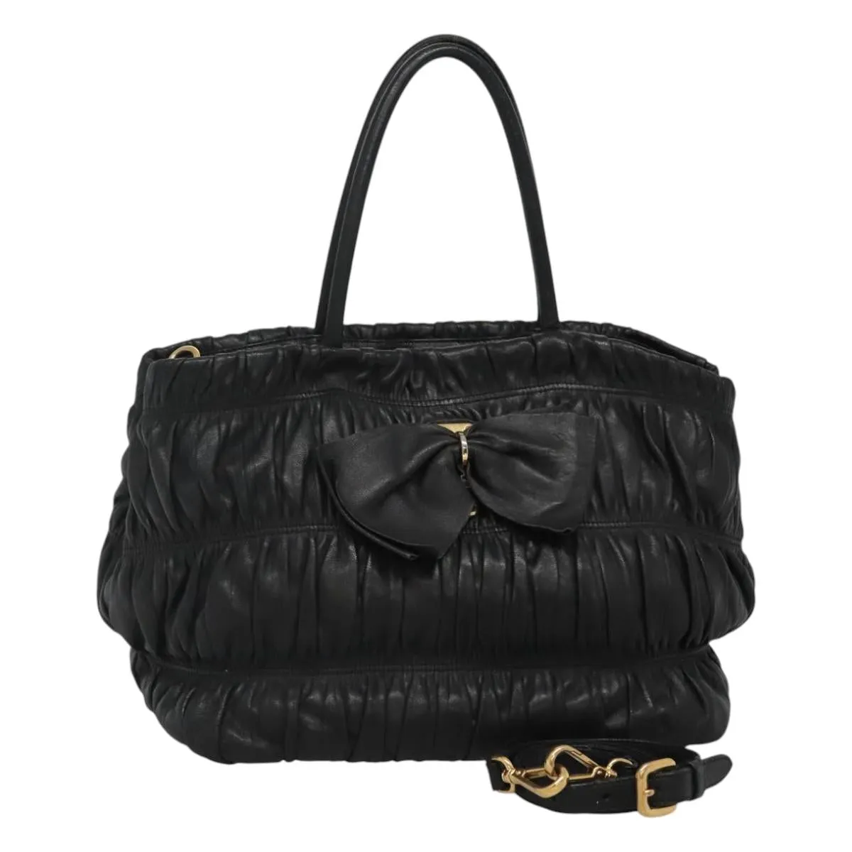 Prada Ribbon Leather Handbag (Pre-Owned)