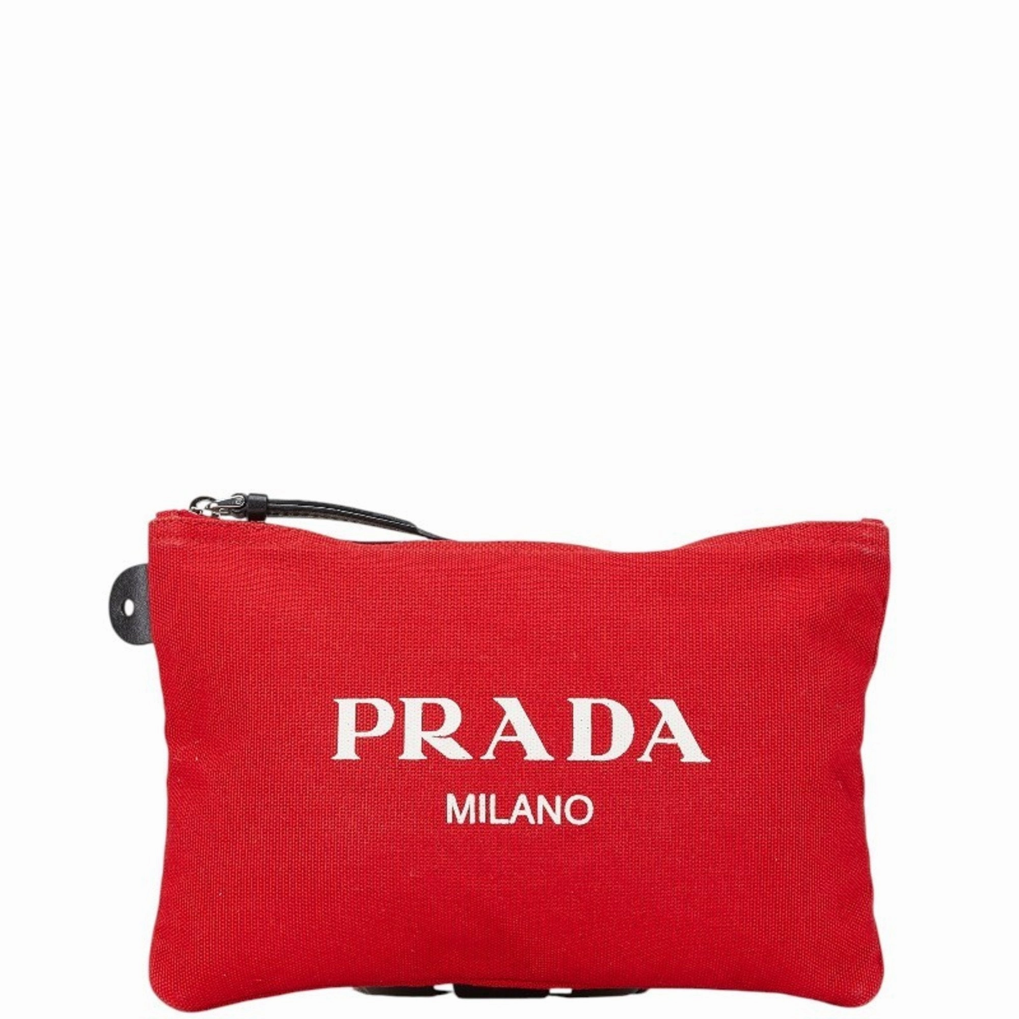 Prada Canvas Leather Pouch (Pre-Owned)