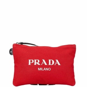 Prada Canvas Leather Pouch (Pre-Owned)