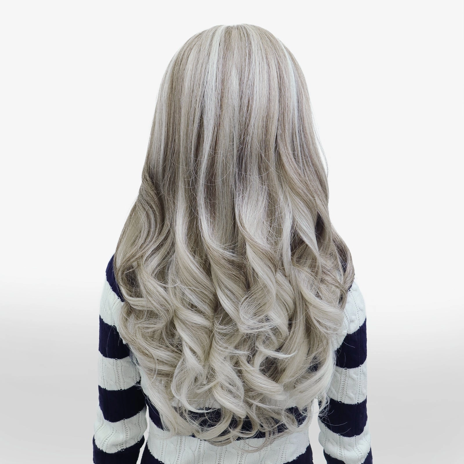 PRE-ORDER ICY 9*6 Wavy Ashy Grey Lace Front wig Full Extra Bands Baby Hairs Synthetic Lace wig-K328-F40A