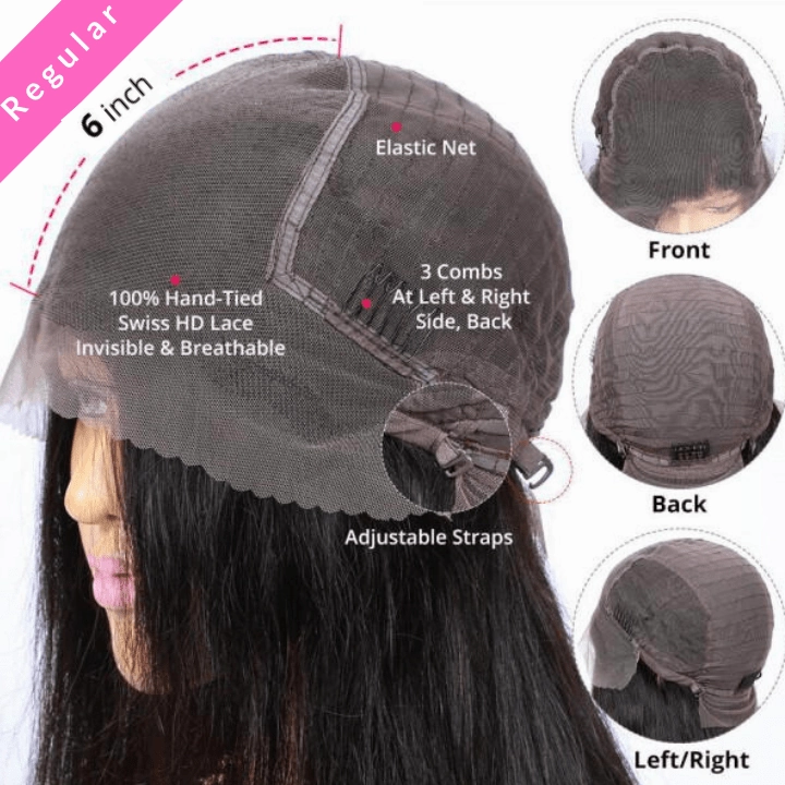 Pre Plucked Kinky Curly Hair Natural Color 13x6 HD Transparent Lace Front Wig For Black Women-Geeta Hair