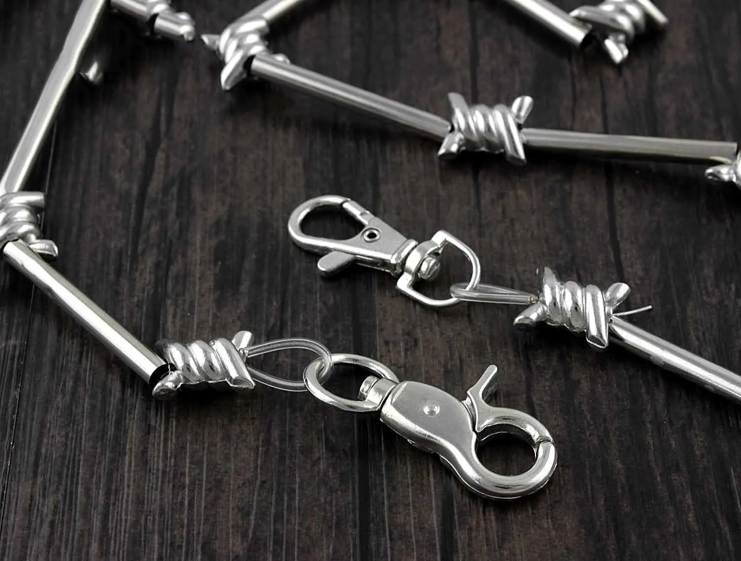 Punk Metal Pants Barbed Wire Long Wallet Chain jeans chain jean chain Biker Wallet Chain For Men