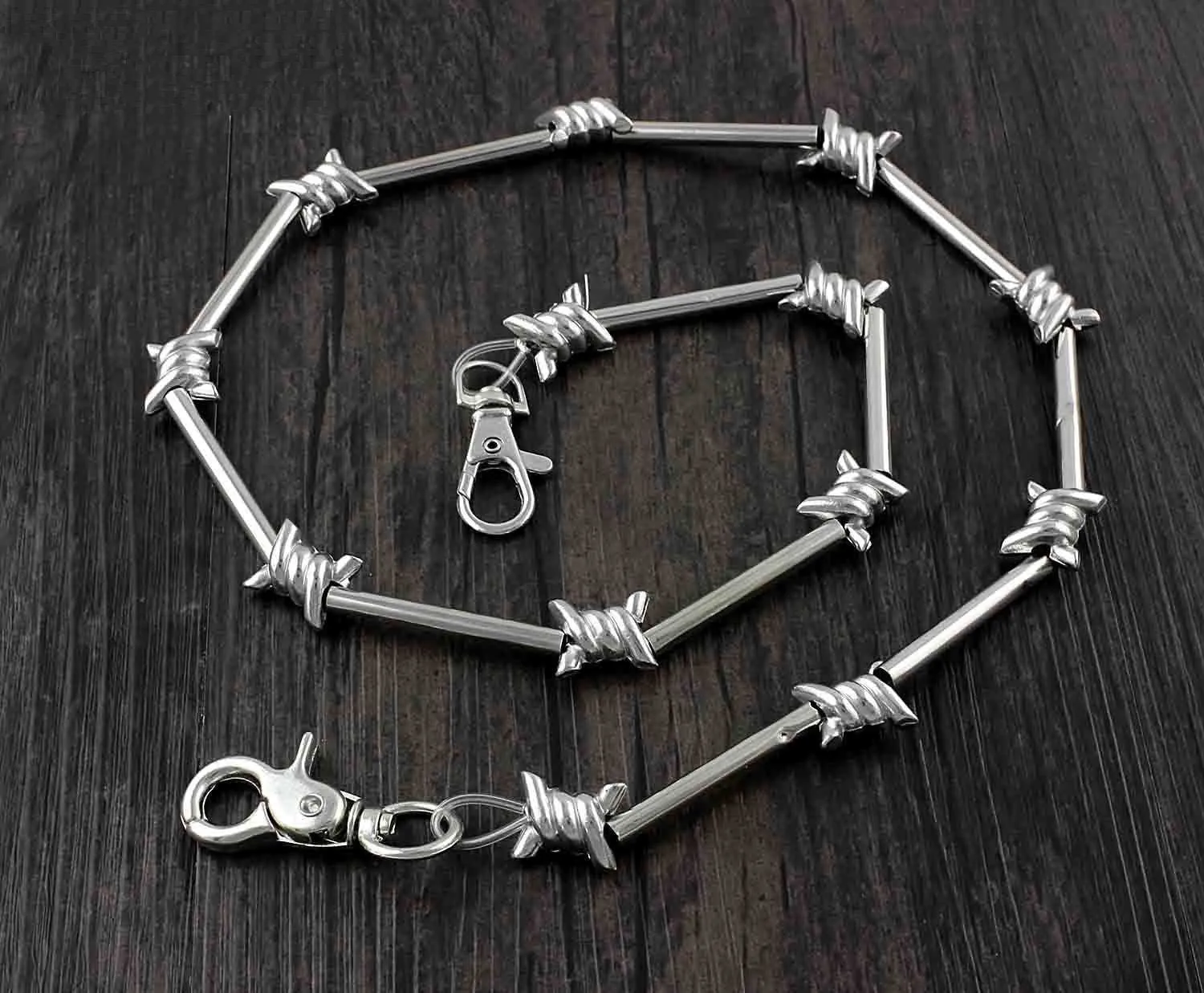 Punk Metal Pants Barbed Wire Long Wallet Chain jeans chain jean chain Biker Wallet Chain For Men