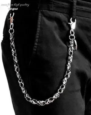 PUNK SKULL BIKER SILVER WALLET CHAIN LONG PANTS CHAIN SILVER SKULL jeans chain jean chain FOR MEN