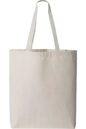 Q-Tees 11L Canvas Tote with Contrast-Color Handles