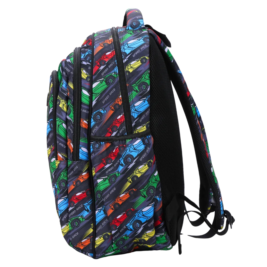 Racing Car Large School Backpack
