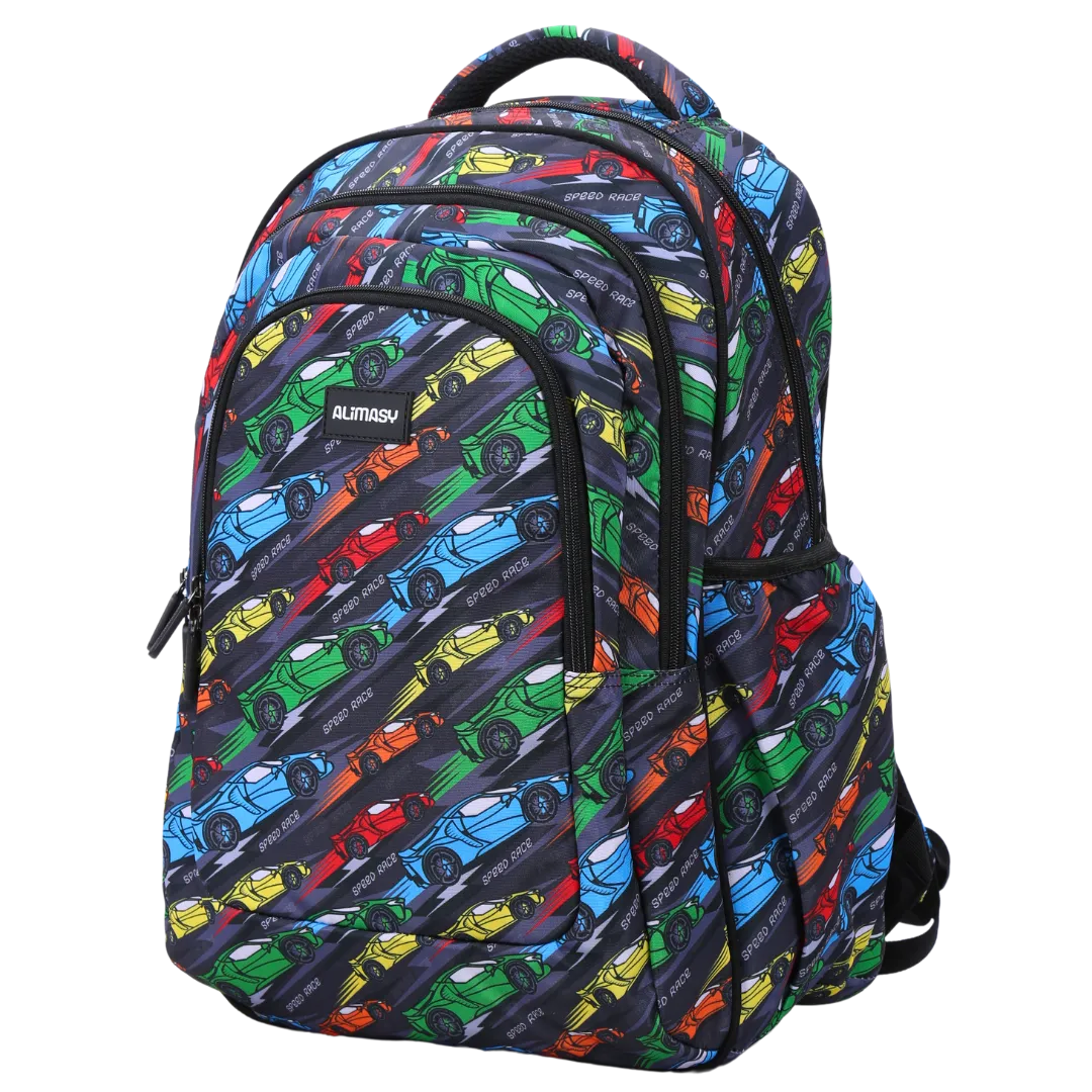 Racing Car Large School Backpack