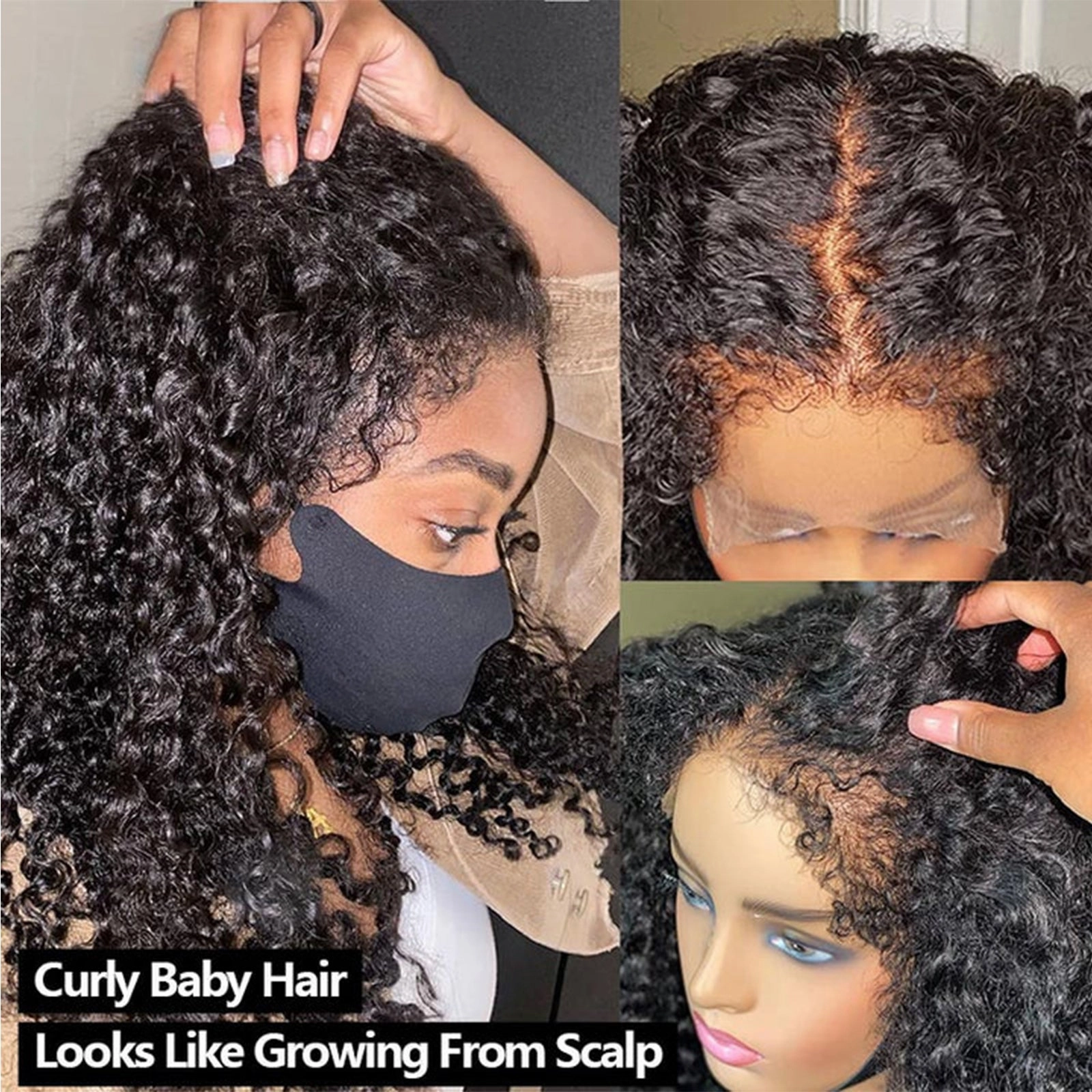 Real HD 13X4/13X6 Lace Frontal Wigs Pre-plucked Curly Human Hair