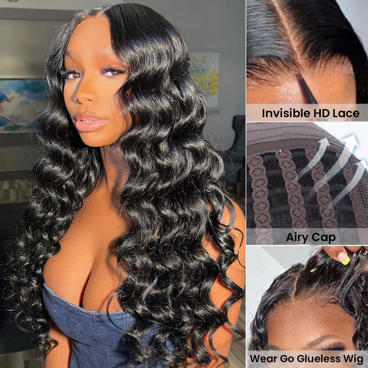 Real HD Lace Frontal Wig Loose Deep Wave Human Hair