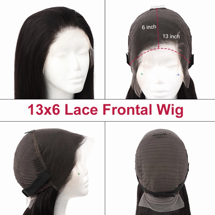 Real HD Lace Frontal Wigs Straight Pre-plucked Human Hair Wigs