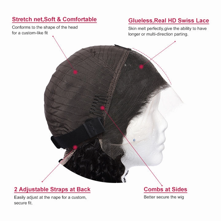 Real HD Lace Frontal Wigs Straight Pre-plucked Human Hair Wigs