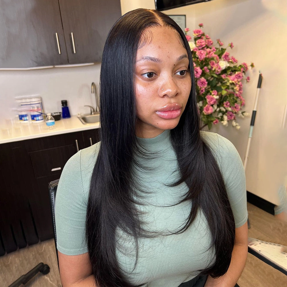 Real HD Lace Frontal Wigs Straight Pre-plucked Human Hair Wigs