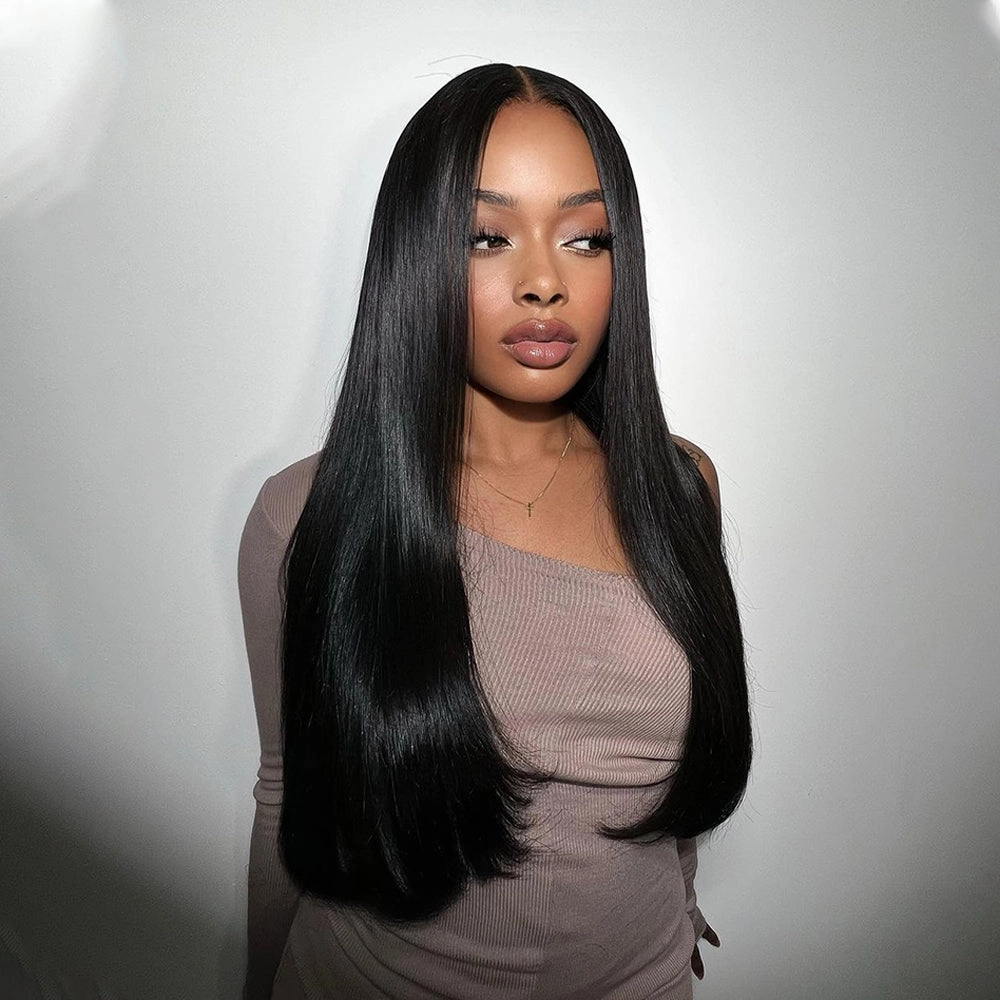 Real HD Lace Frontal Wigs Straight Pre-plucked Human Hair Wigs