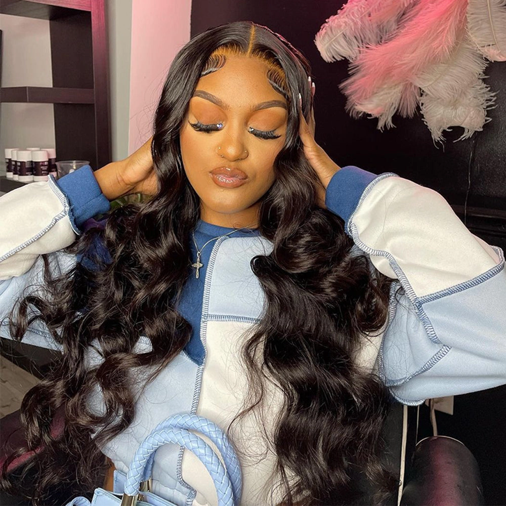 Real HD Lace Frontal Wigs Virgin Hair Body Wave Style Human Hair