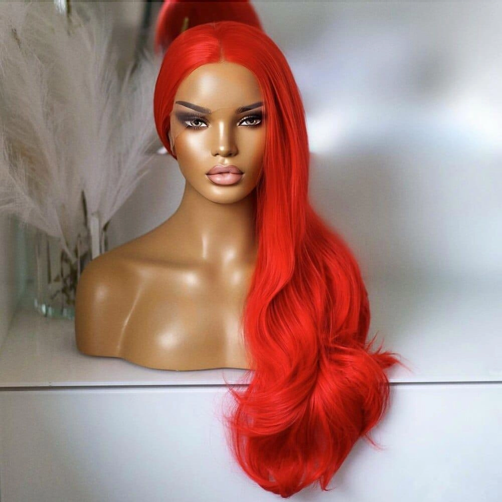 Red Synthetic Wig Lace Front