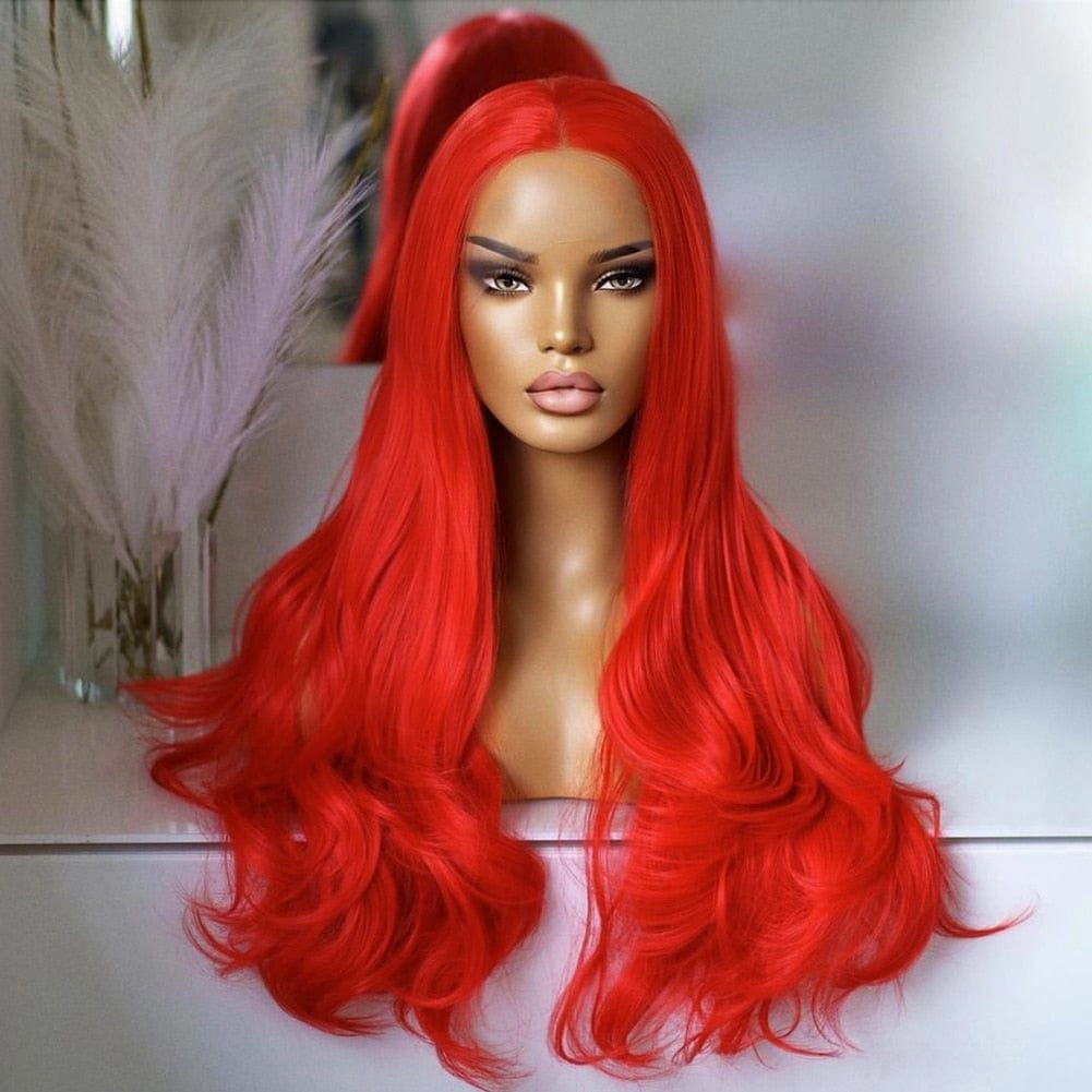Red Synthetic Wig Lace Front