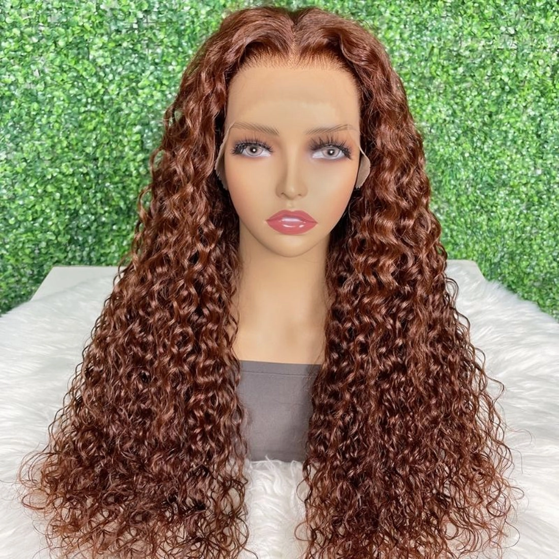 Reddish Brown Water Wave 13x4 Pre Plucked Real HD Lace Frontal Wigs Human Hair