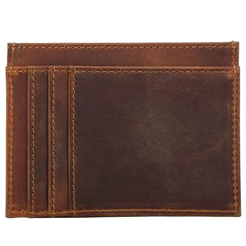 RFID Mens Leather Card Wallet Card Holder Front Pocket Wallet For Men