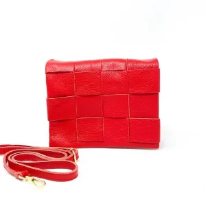 Rita Leather Clutch In Red