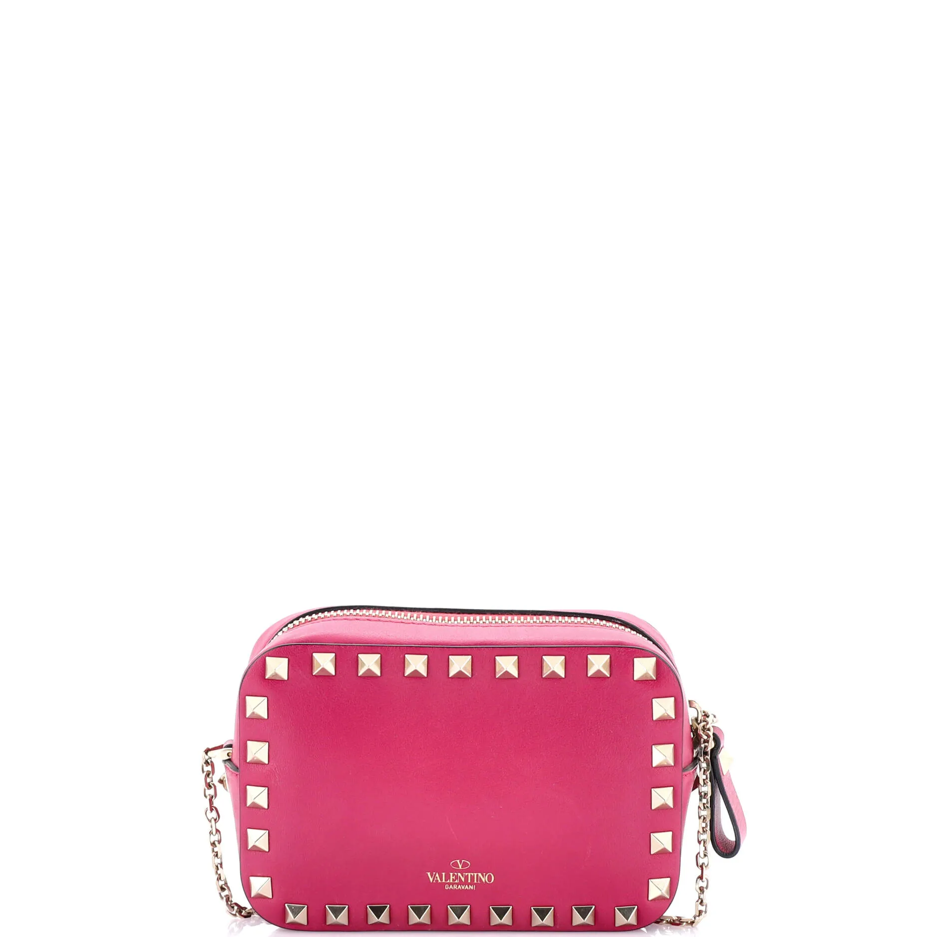 Rockstud Chain Camera Crossbody Bag Leather Small