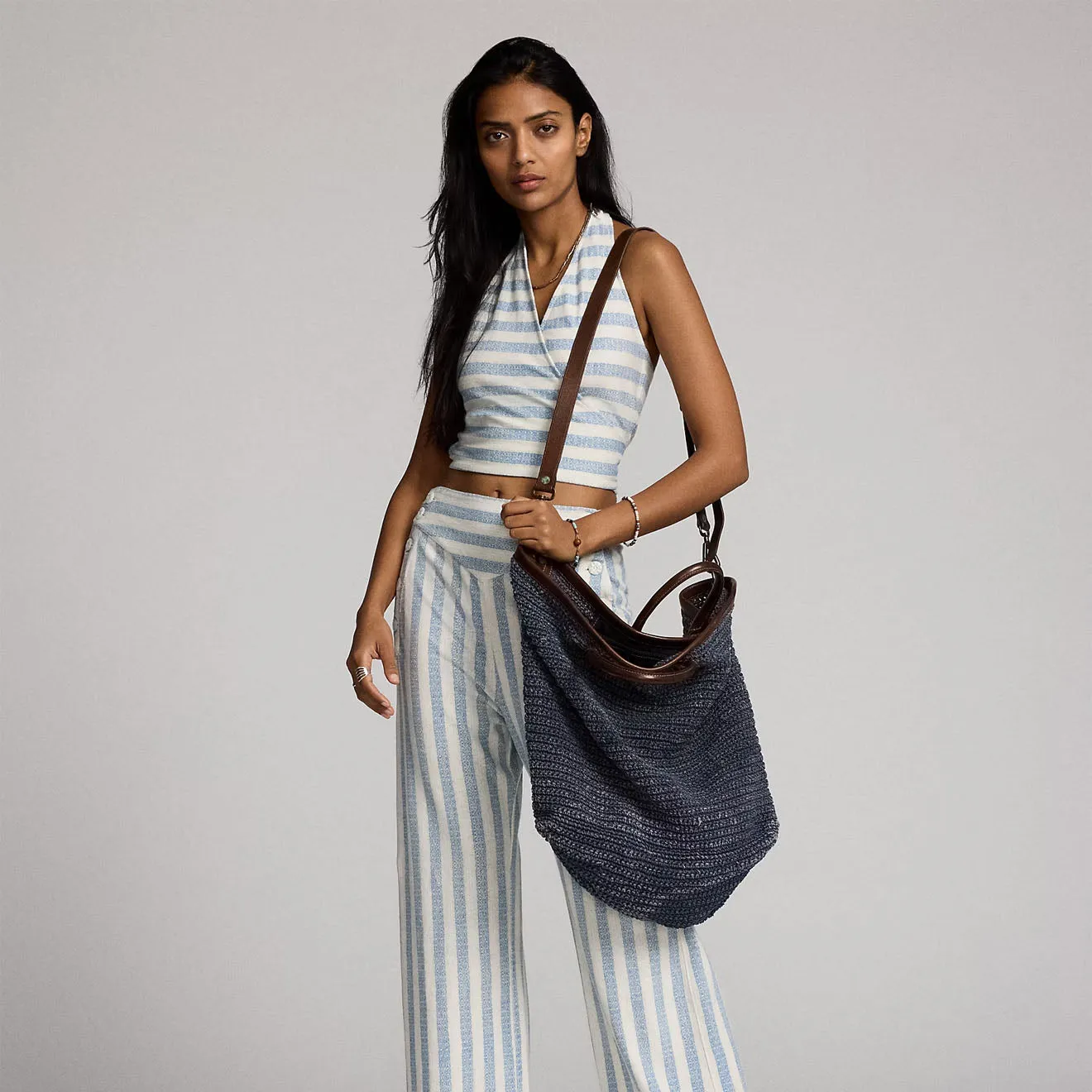 RRL By Ralph Lauren Beach Bag Tote Large Indigo / Brown