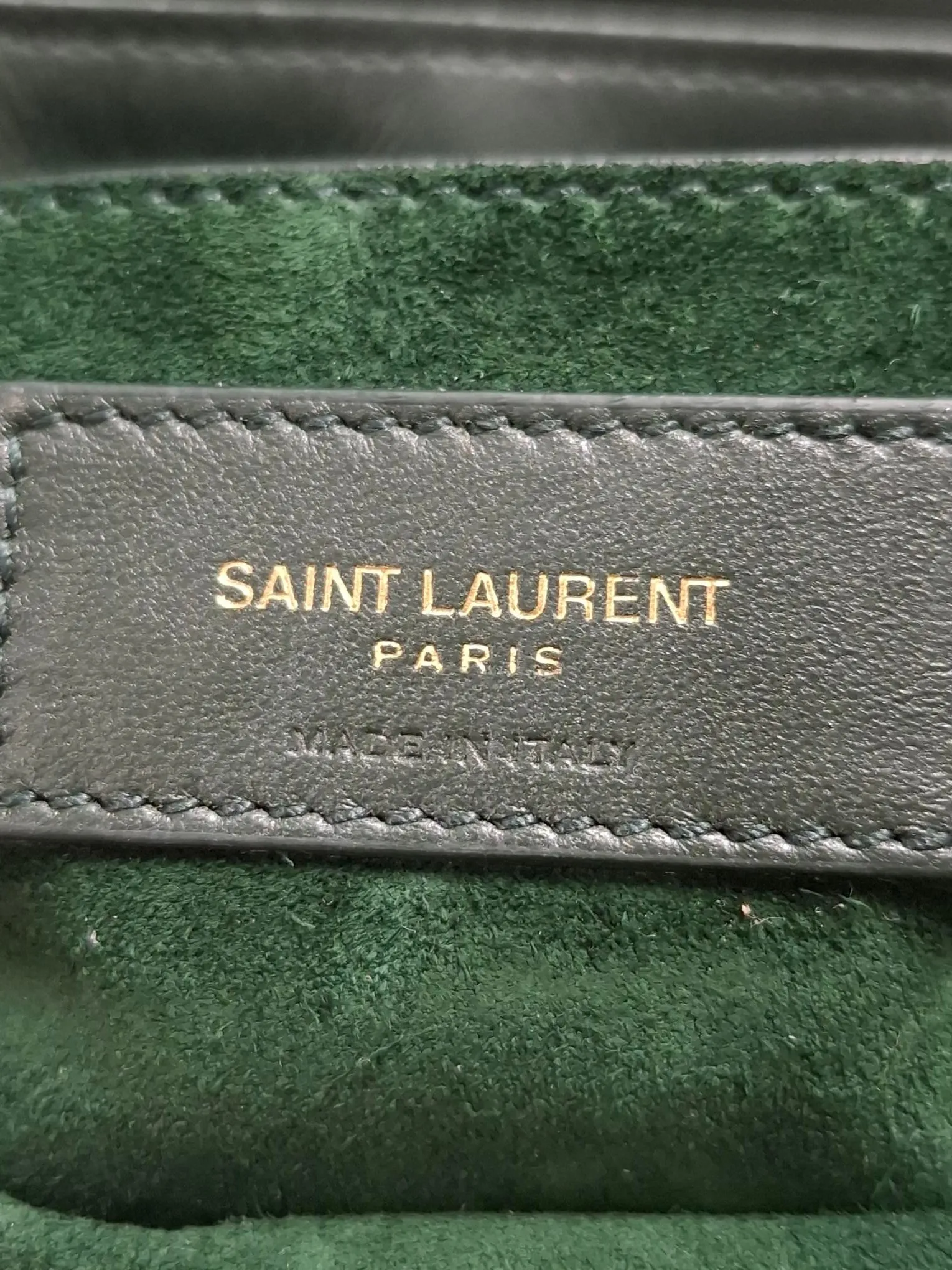 Saint Laurent Le 57 Flap YSL Shoulder Bag in Green Quilted Leather