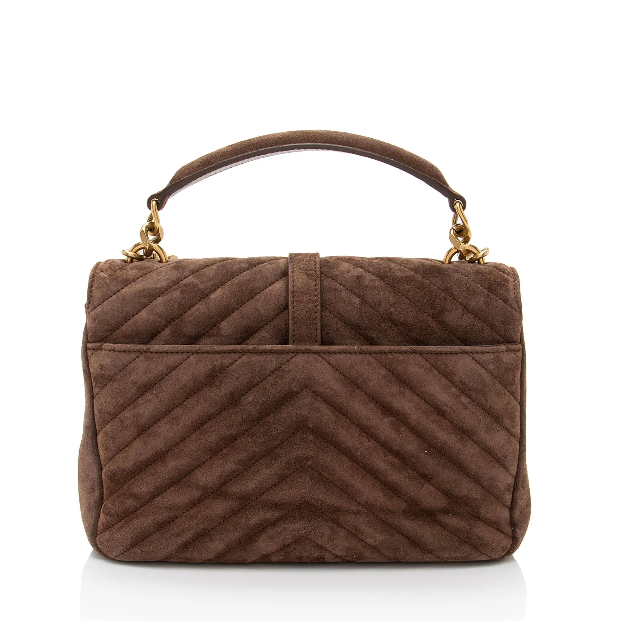 Saint Laurent Matelasse Suede Monogram College Medium Shoulder Bag