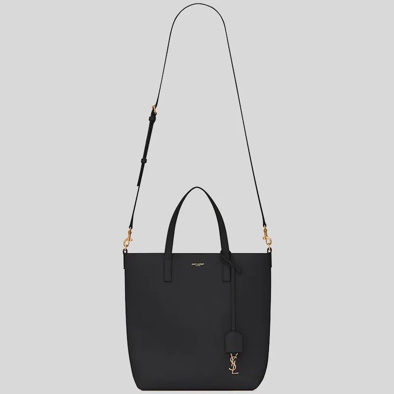SAINT LAURENT YSL Shopping Saint Laurent Toy Crossbody Tote In Leather Black 600307CSV0J
