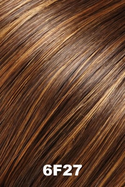Sale - Jon Renau Toppers - EasiPart XL 8" (#755) - Remy Human Hair - Color: 6F27 (Caramel Ribbon)