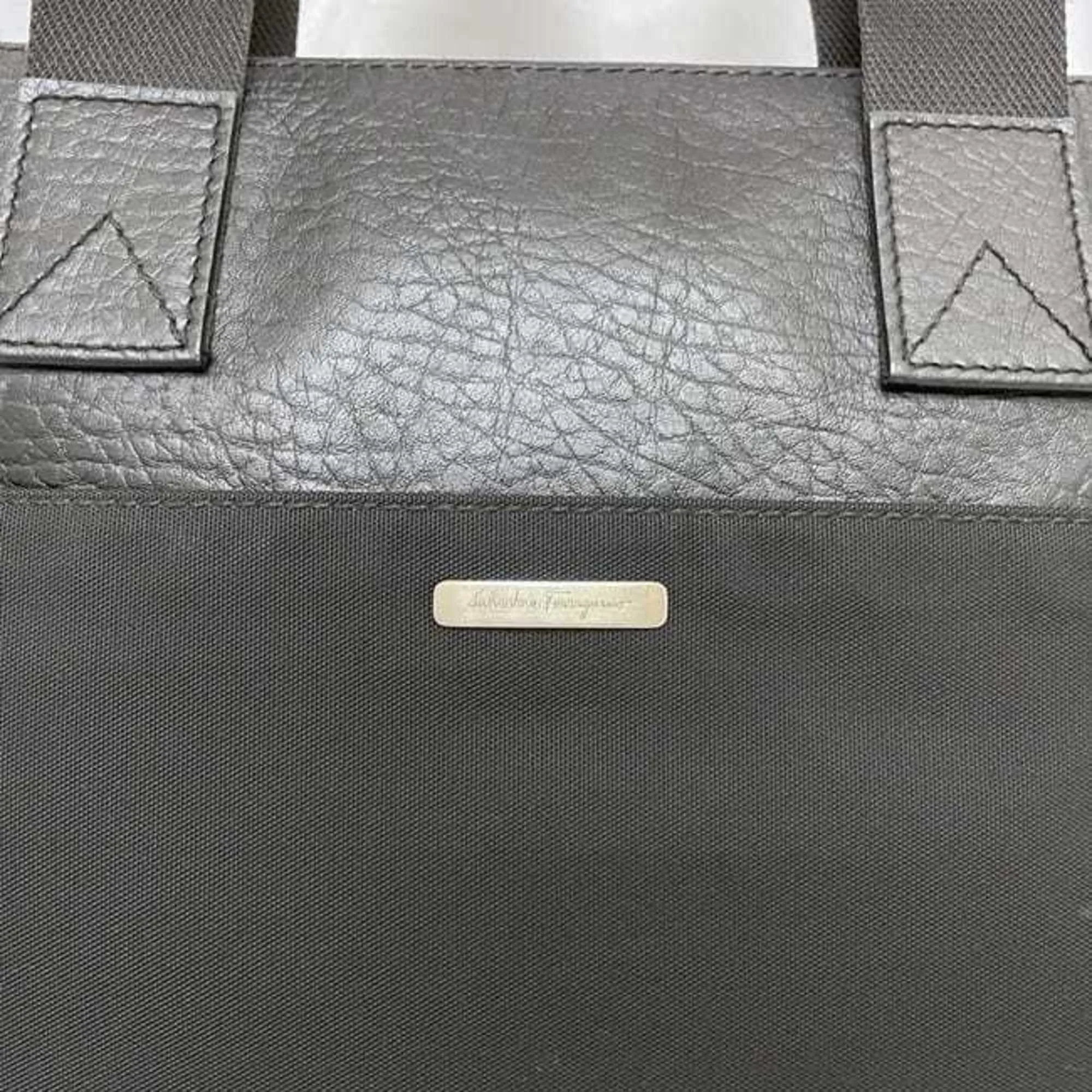 Salvatore Ferragamo Canvas Leather Tote Bag (Pre-Owned)