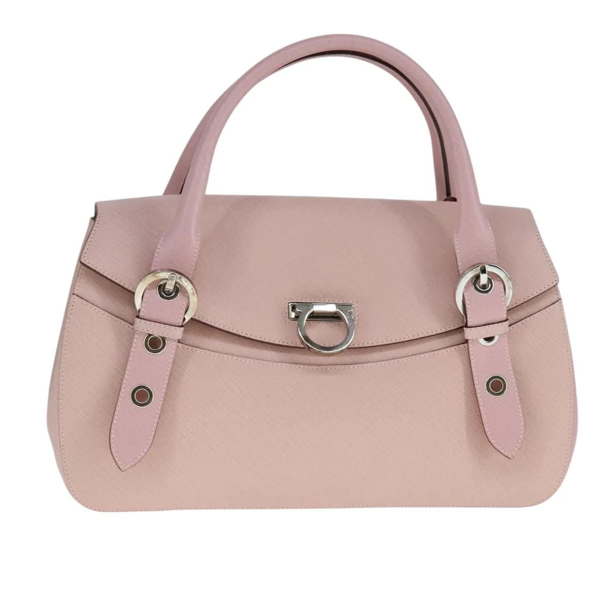 Salvatore Ferragamo Gancini Leather Handbag (Pre-Owned)