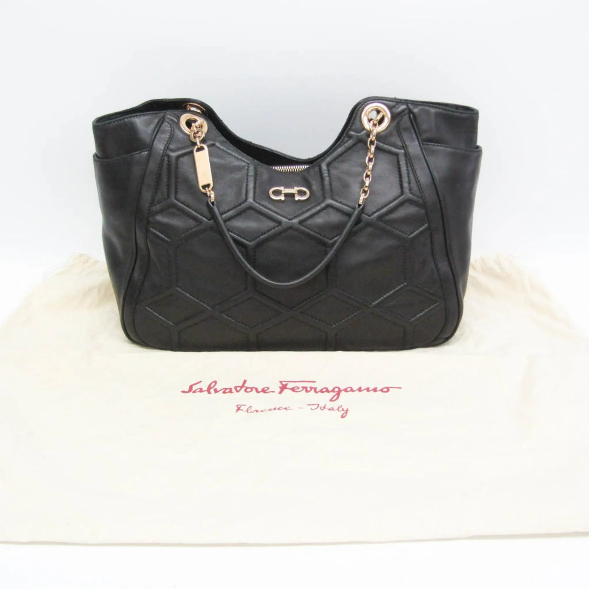Salvatore Ferragamo Gancini  Leather Tote Bag (Pre-Owned)