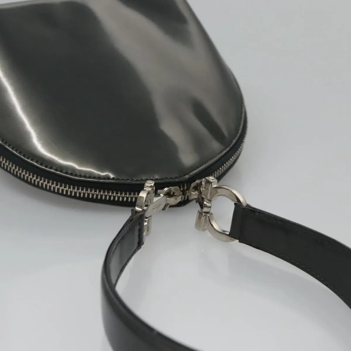 Salvatore Ferragamo Gancini Patent Leather Handbag (Pre-Owned)